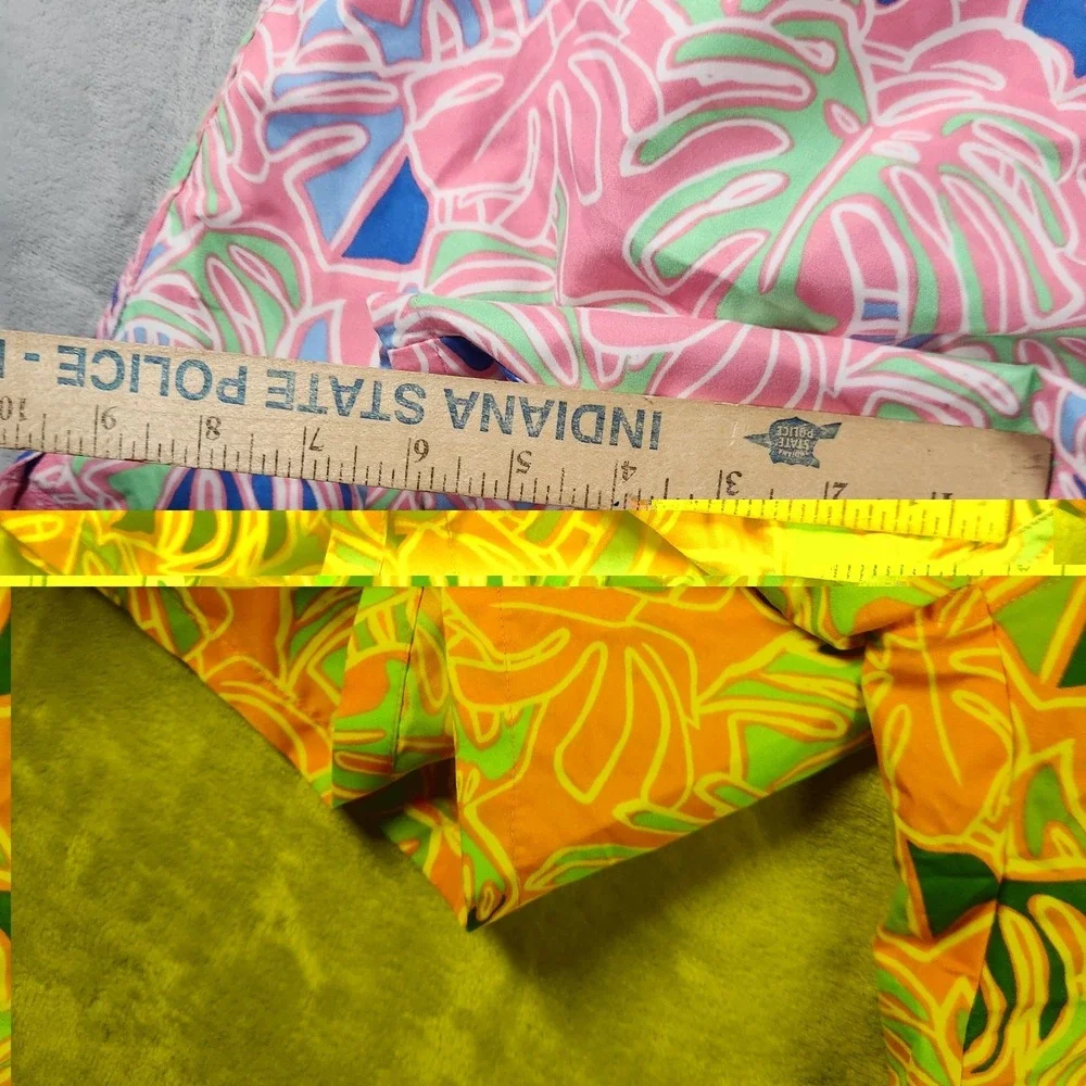 Vineyard Vines Men L Swim Trunks Chappy Blue Tropical Leaf Palm Beach Pool Short